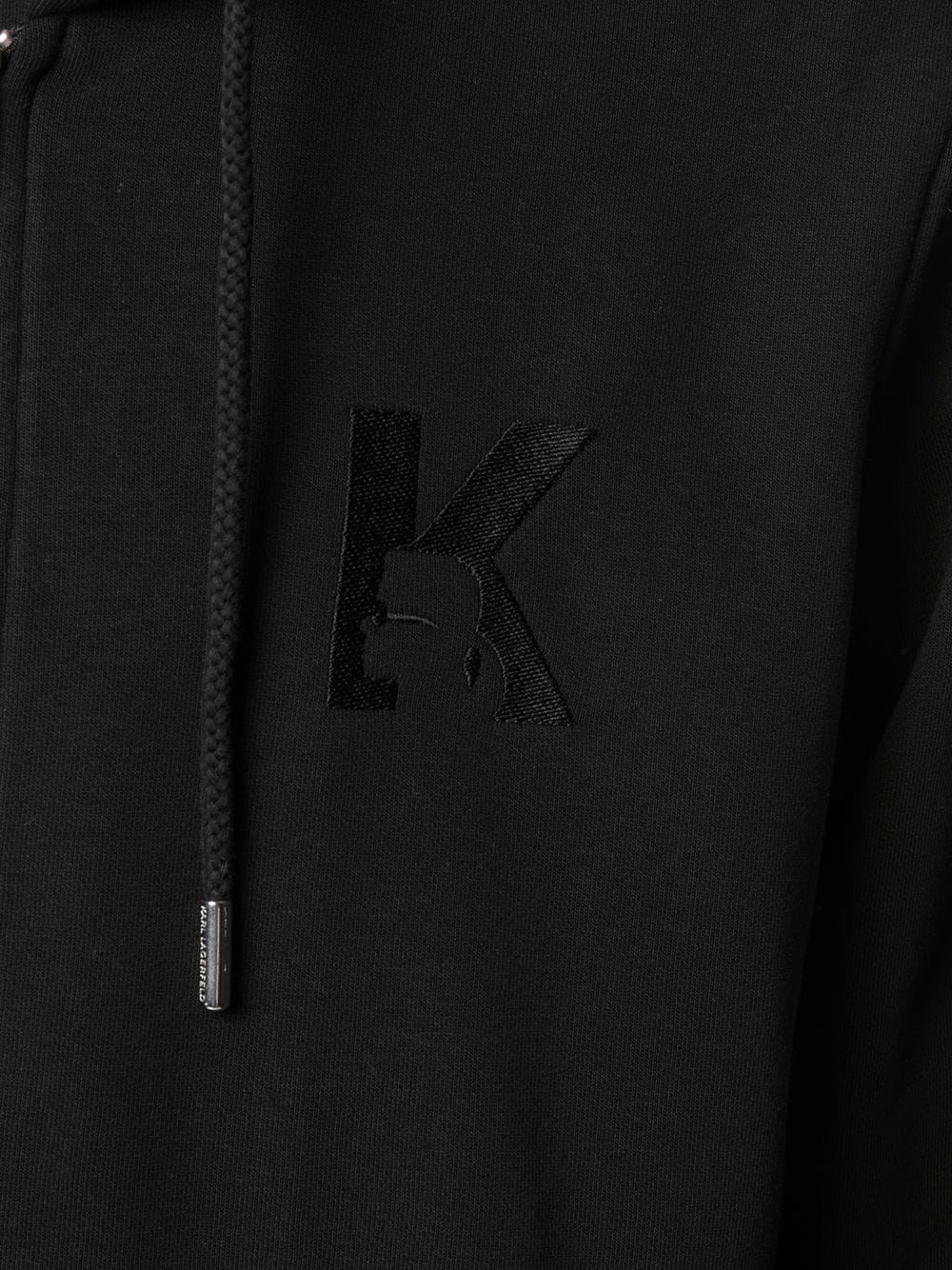 KARL LAGERFELD K EMBROIDERY ZIP-UP HOODIE