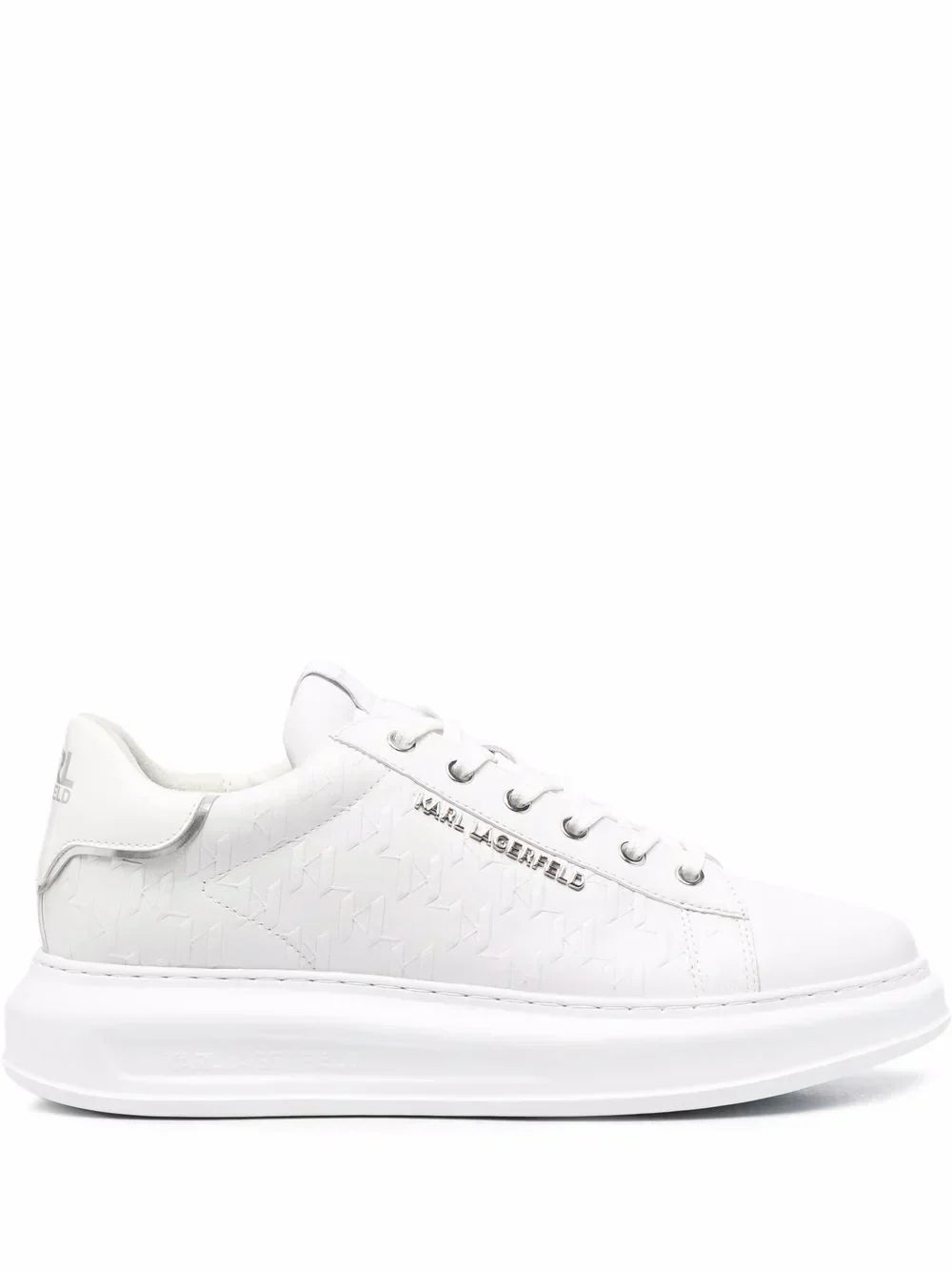 KARL LAGERFELD MONOGRAM KAPRI LEATHER SNEAKERS