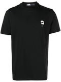 KARL LAGERFELD PATCH-DETAIL COTTON T-SHIRT
