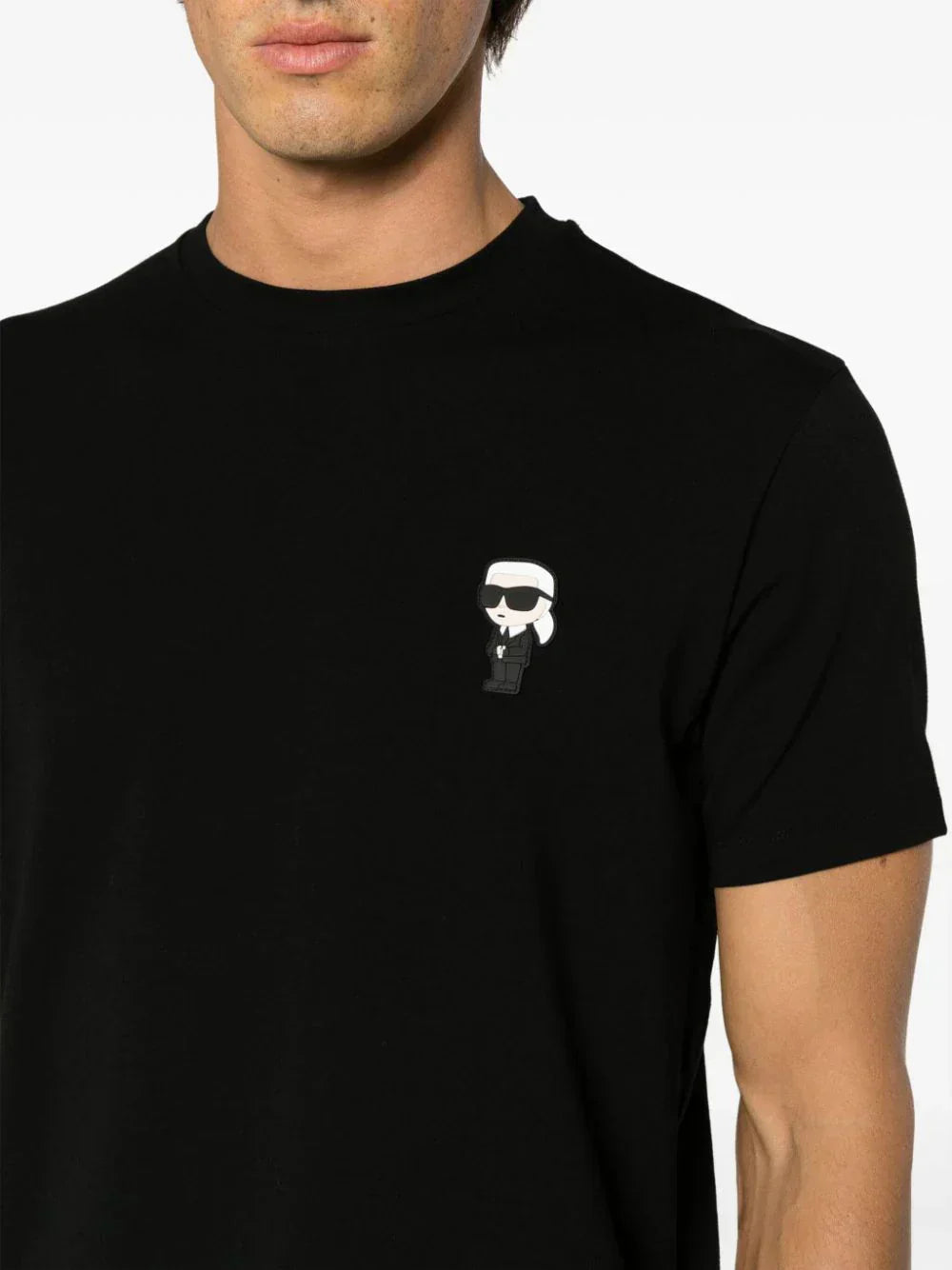 KARL LAGERFELD PATCH-DETAIL COTTON T-SHIRT