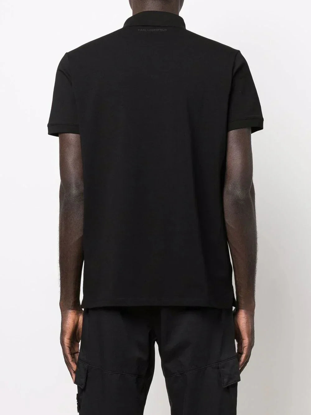 KARL LAGERFELD PATCH DETAIL COTTON POLO SHIRT