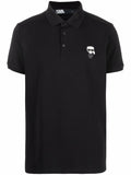 KARL LAGERFELD PATCH DETAIL COTTON POLO SHIRT