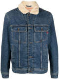 Diesel D-Barcy-T shearling-collar denim jacket