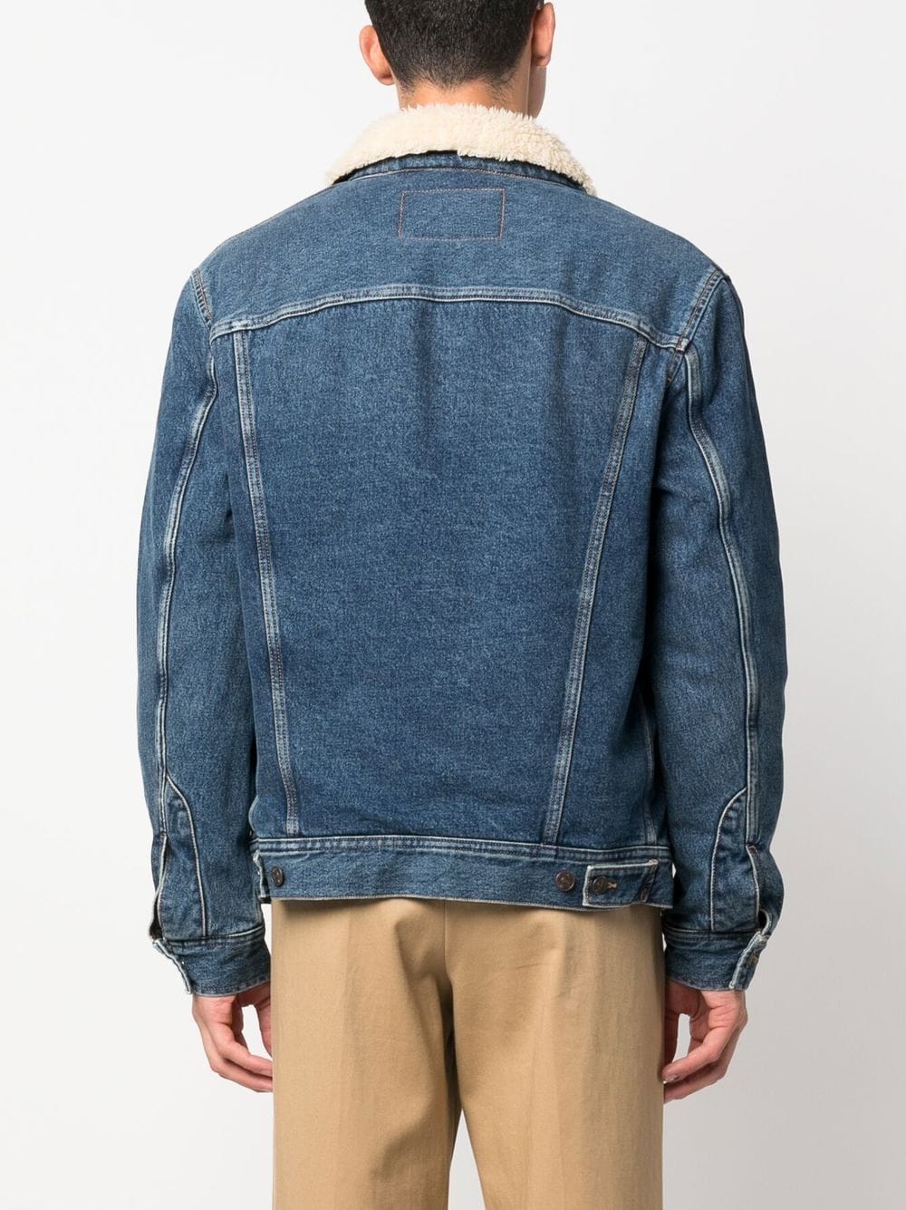 Diesel D-Barcy-T shearling-collar denim jacket