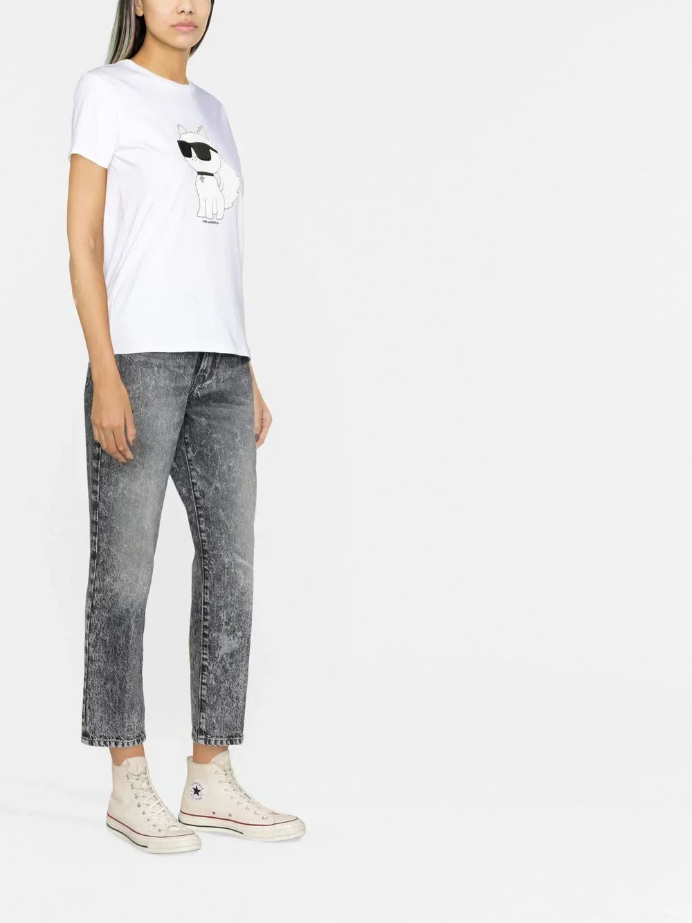 KARL LAGERFELD IKONIK CHOUPETTE ORGANIC-COTTON T-SHIRT