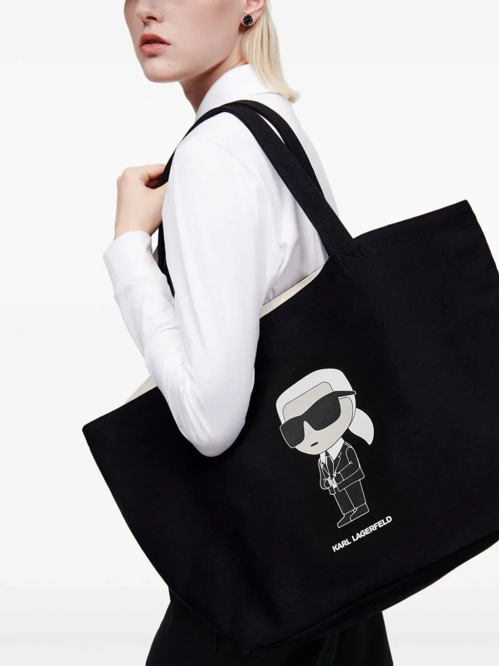 KARL LAGERFELD IKONIK LOGO-PRINT TOTE BAG