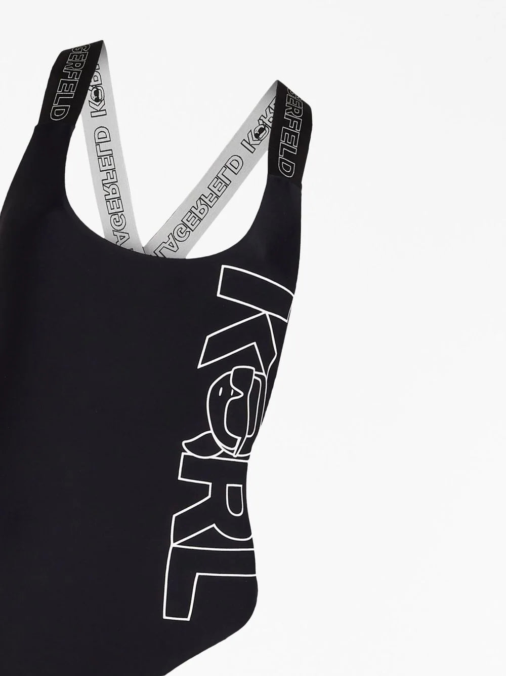 KARL LAGERFELD IKONIK LOGO-PRINT SWIMSUIT