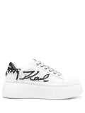 KARL LAGERFELD LOGO-EMBROIDERED LOW-TOP PLATFORM WOMEN SNEAKERS
