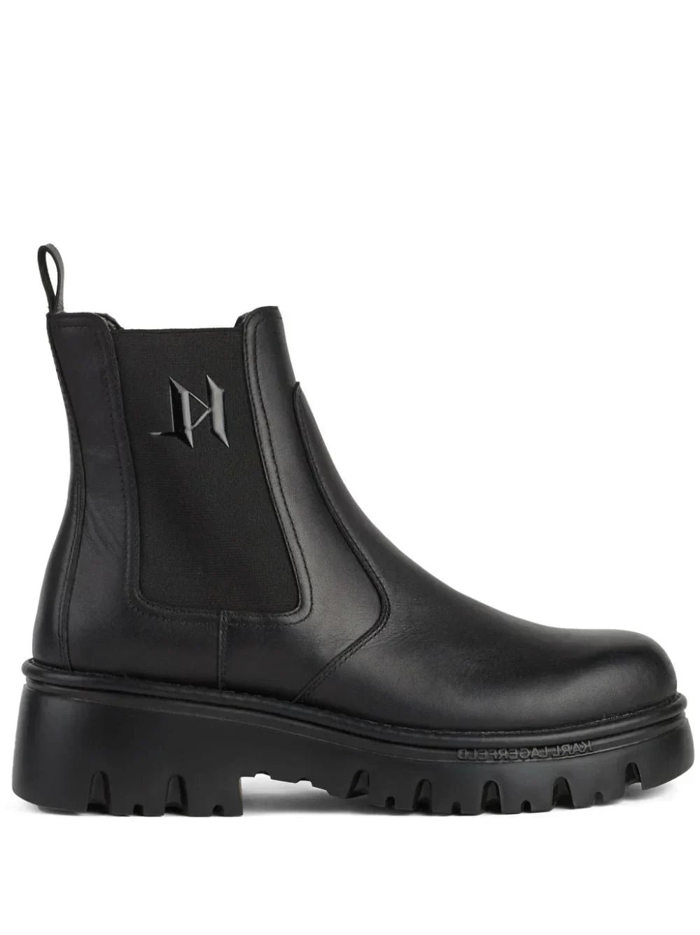 KARL LAGERFELD MONOGRAM KOMBAT LEATHER BOOTS