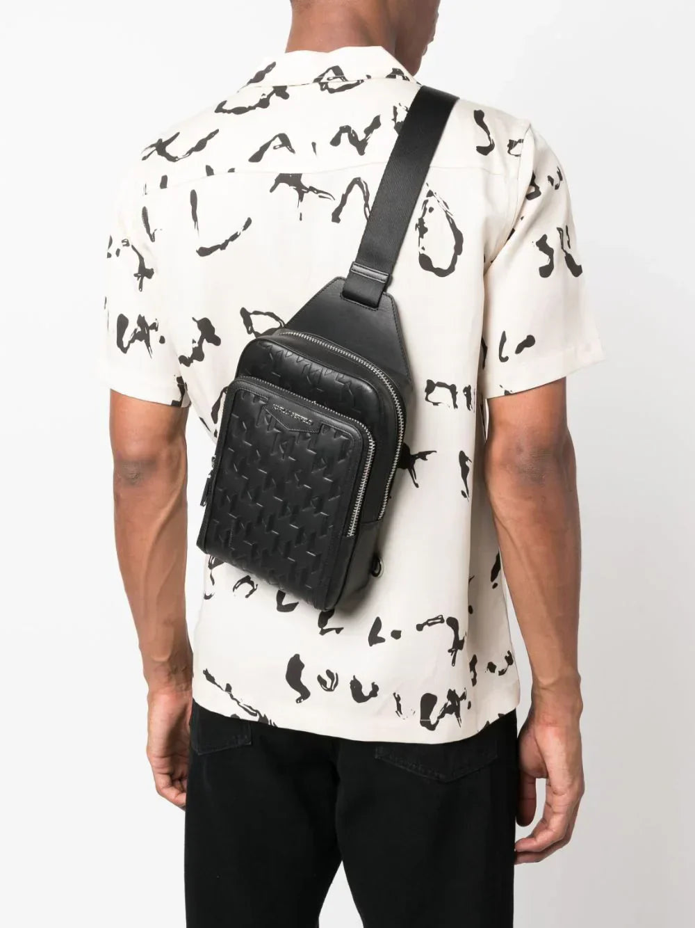 KARL LAGERFELD K/LOOM LEATHER SLING BAG
