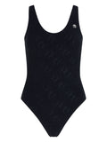 KARL LAGERFELD IKONIK 2.0 LOGO-APPLIQUE SWIMSUIT