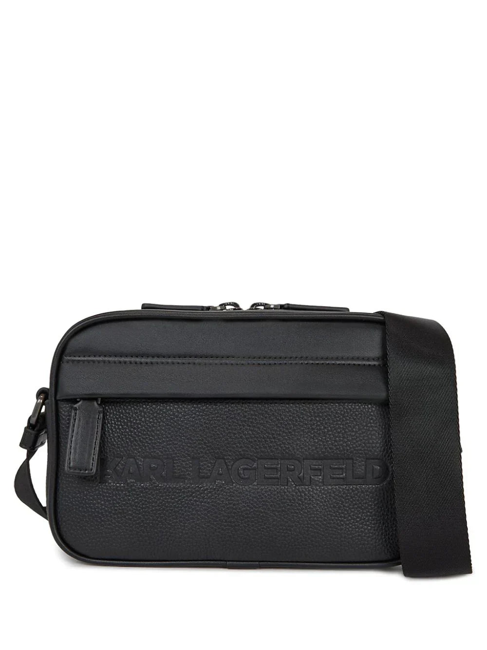 KARL LAGERFELD ESSENTIAL LEATHER CROSS BODY BAG