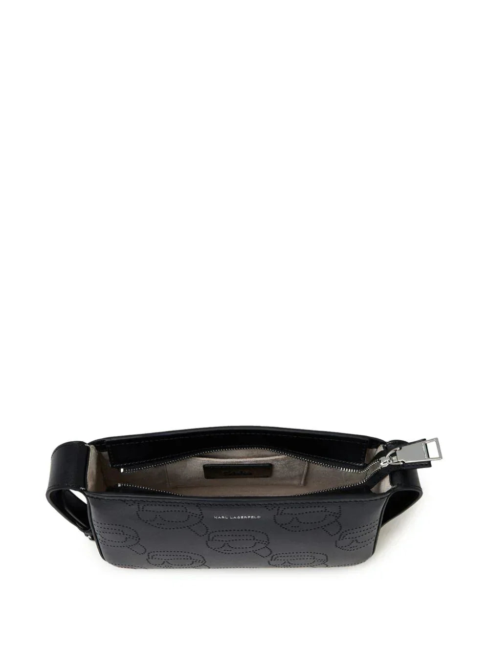 KARL LAGERFELD IKONIK PERFORATED LEATHER SHOULDER BAG