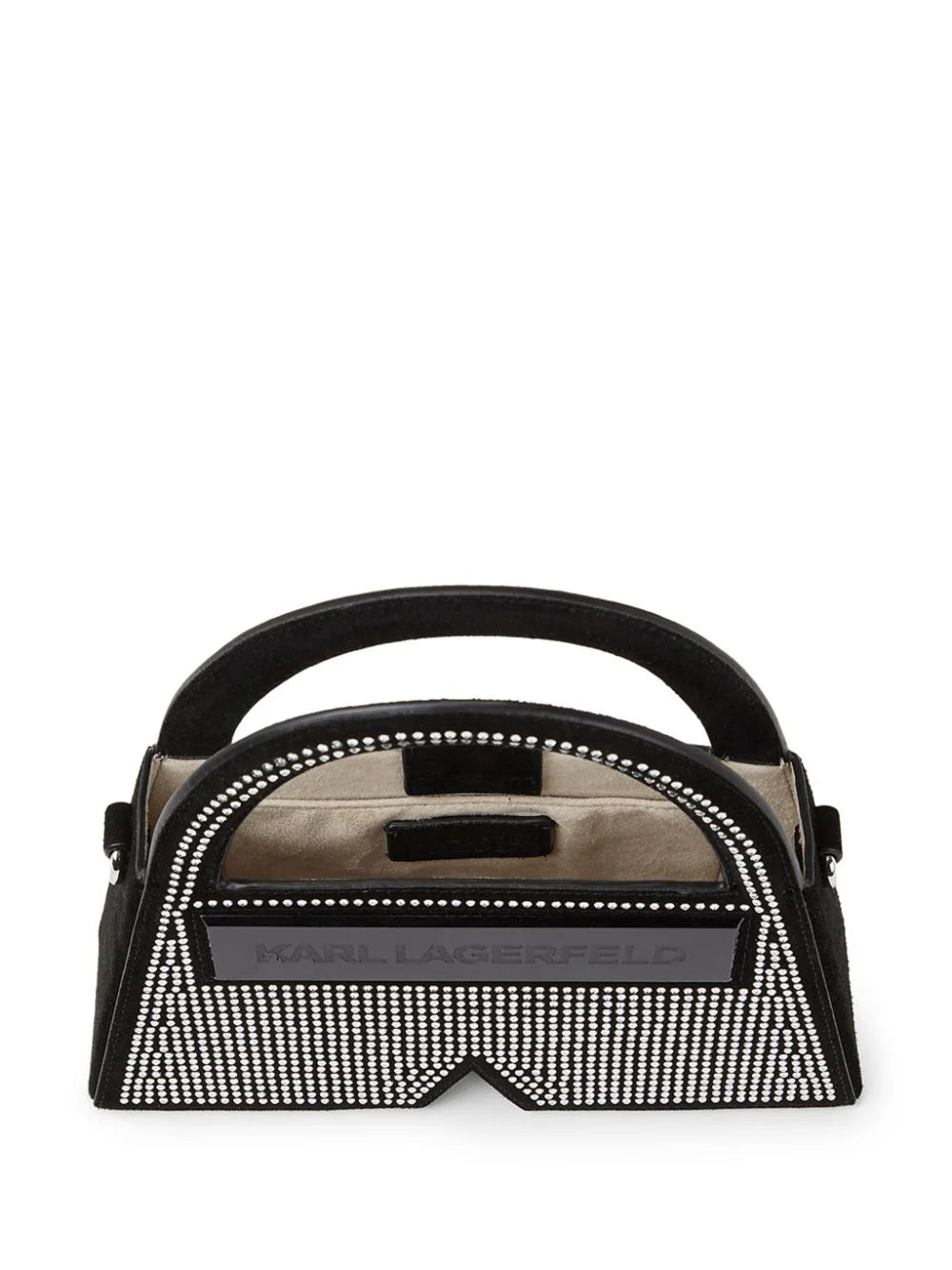 KARL LAGERFELD SMALL IKON K CRYSTAL TOP-HANDLE BAG