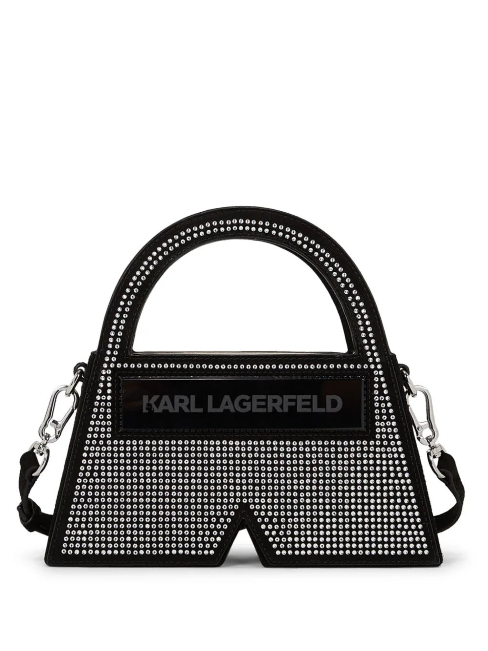 KARL LAGERFELD SMALL IKON K CRYSTAL TOP-HANDLE BAG