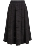 KARL LAGERFELD BRODERIE-ANGLAISE MIDI SKIRT