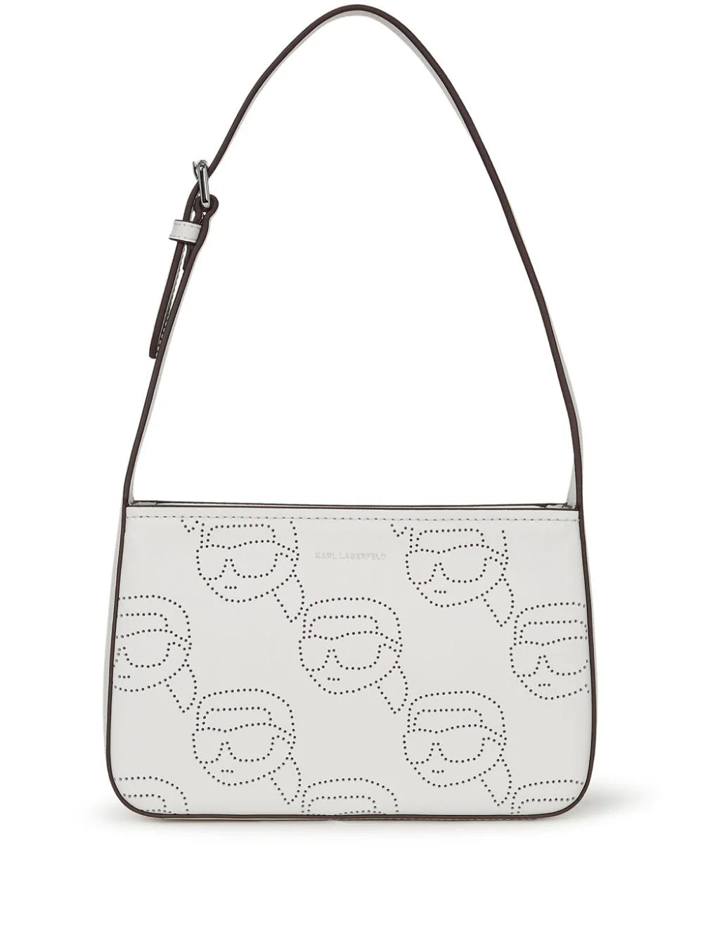 KARL LAGERFELD IKONIK PERFORATED LEATHER SHOULDER BAG