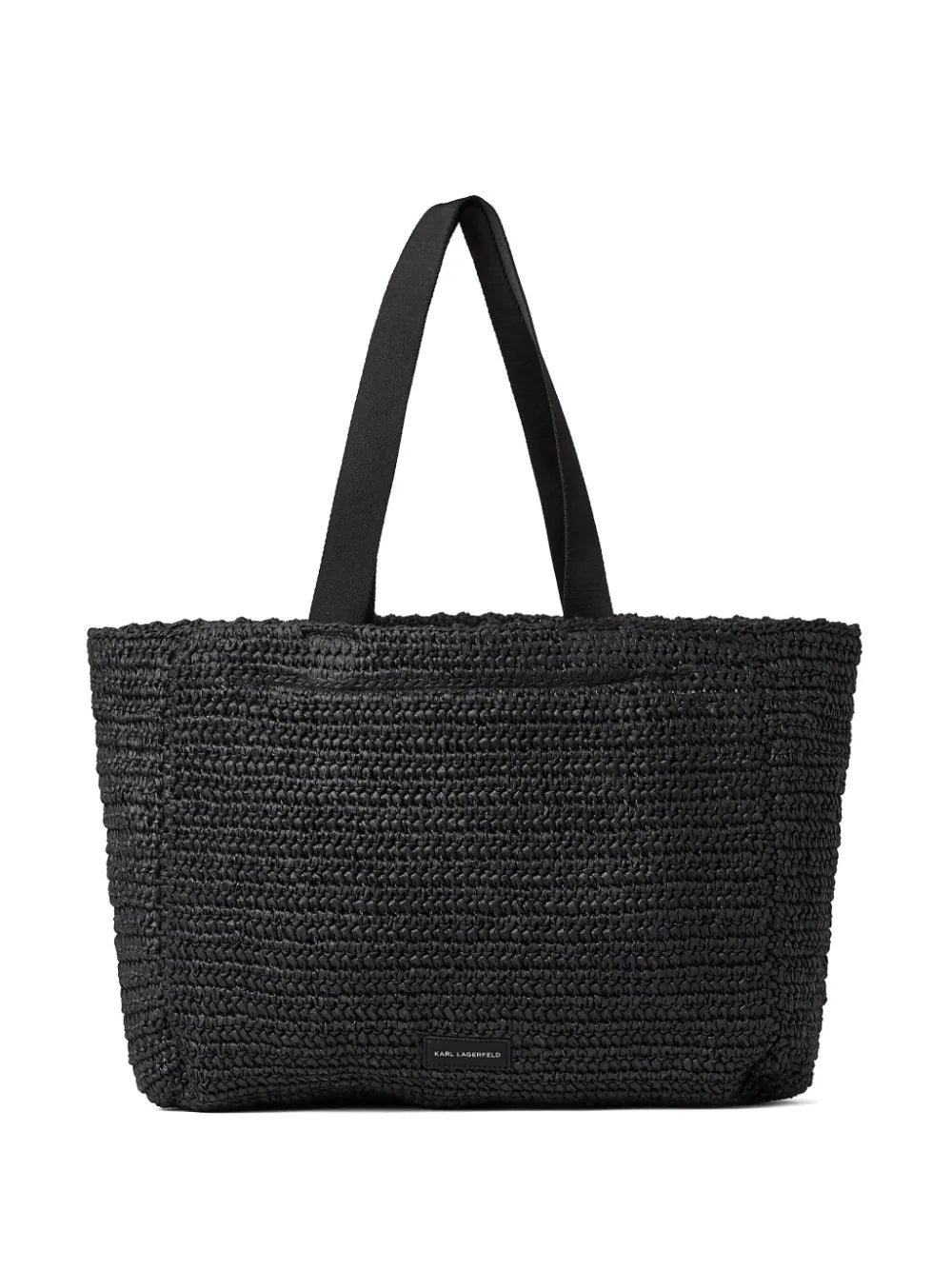 KARL LAGERFELD SIGNATURE RAFFIA BEACH BAG