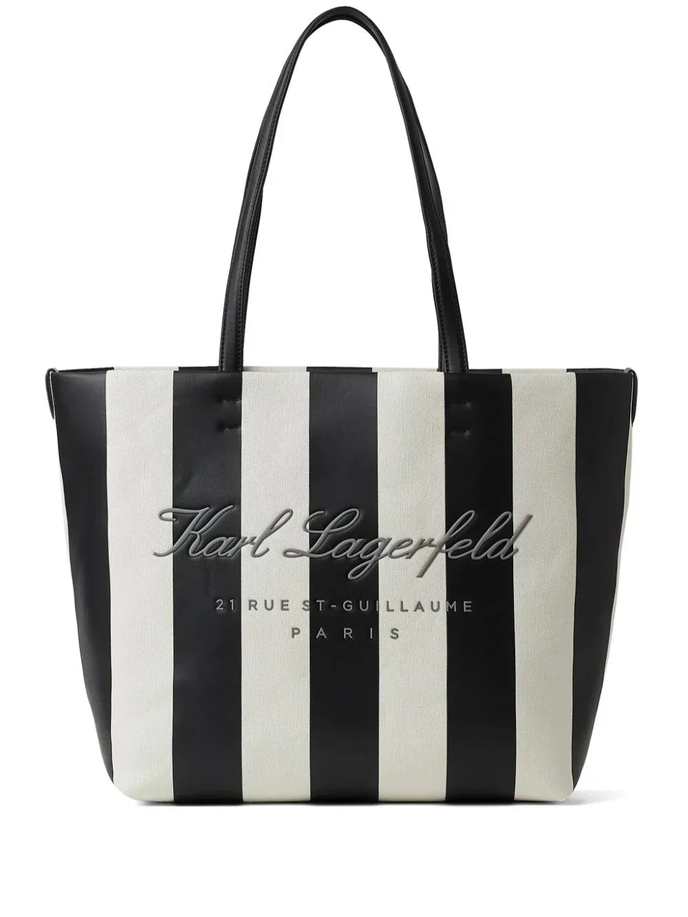 KARL LAGERFELD HOTEL KARL STRIPED CANVAS BEACH BAG