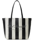 KARL LAGERFELD HOTEL KARL STRIPED CANVAS BEACH BAG