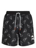 KARL LAGERFELD IKONIK LOGO-PRINT SWIM SHORTS