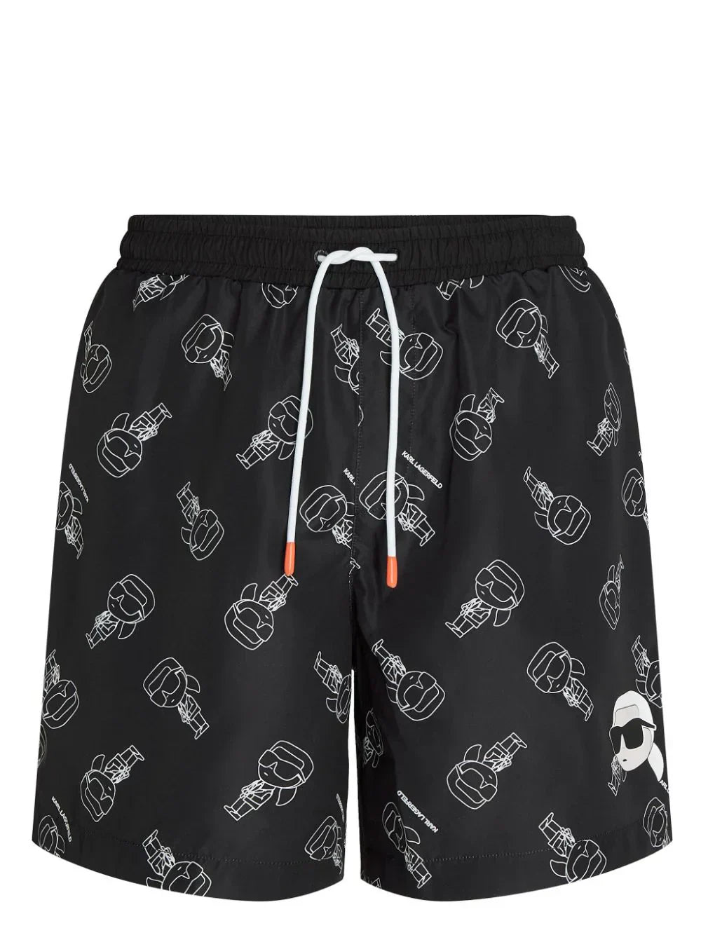 KARL LAGERFELD IKONIK LOGO-PRINT SWIM SHORTS