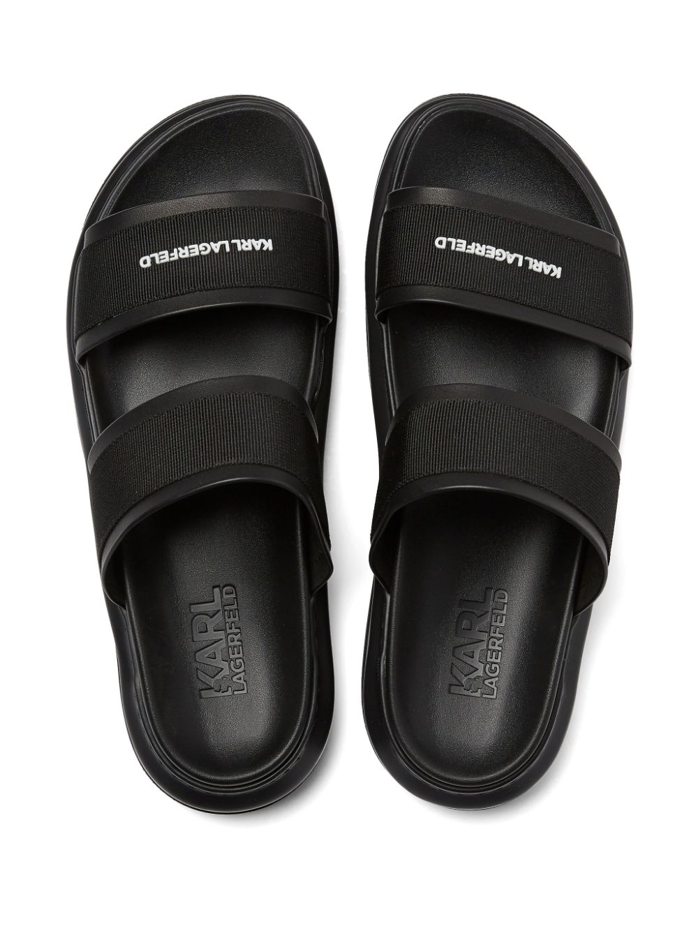 KARL LAGERFELD KAPRI LOGO-EMBOSSED SLIDES