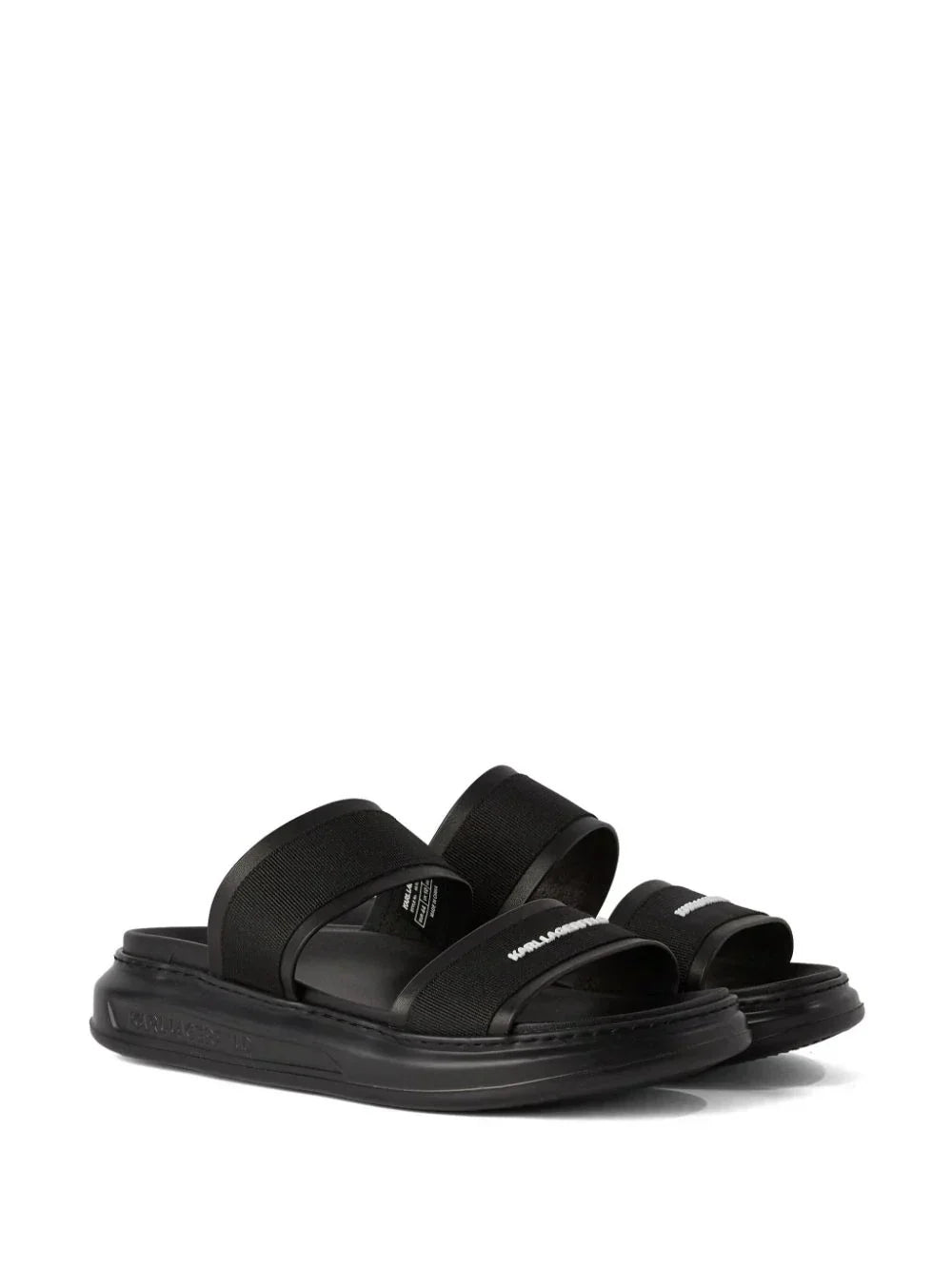 KARL LAGERFELD KAPRI LOGO-EMBOSSED SLIDES