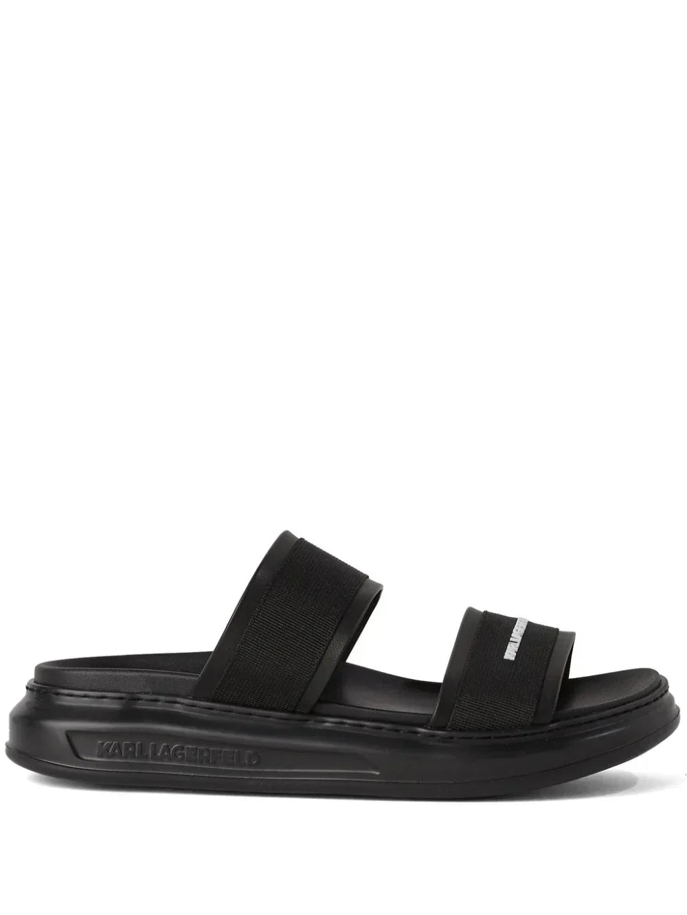 KARL LAGERFELD KAPRI LOGO-EMBOSSED SLIDES