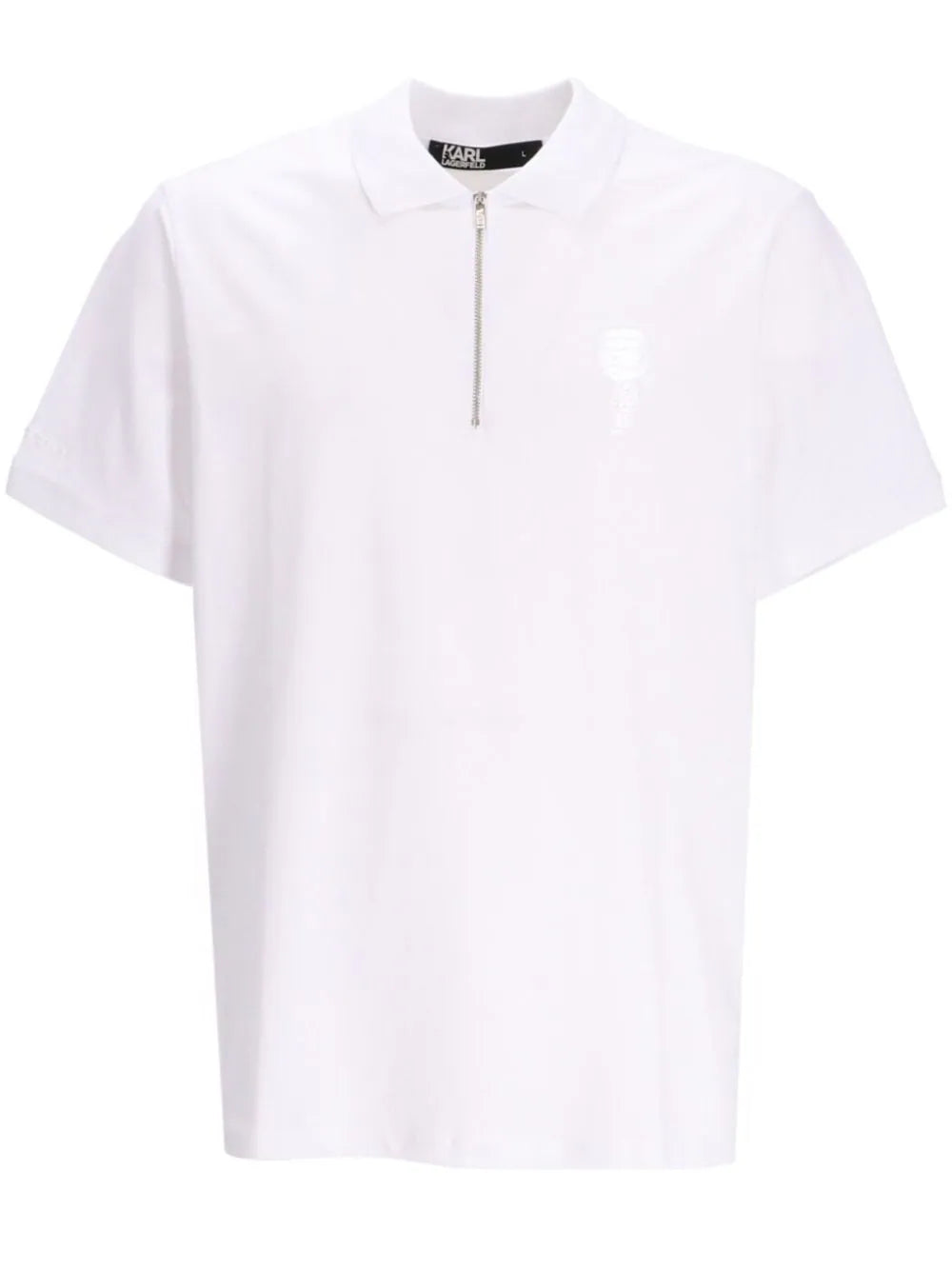 Karl Lagerfeld logo-appliqué cotton polo shirt