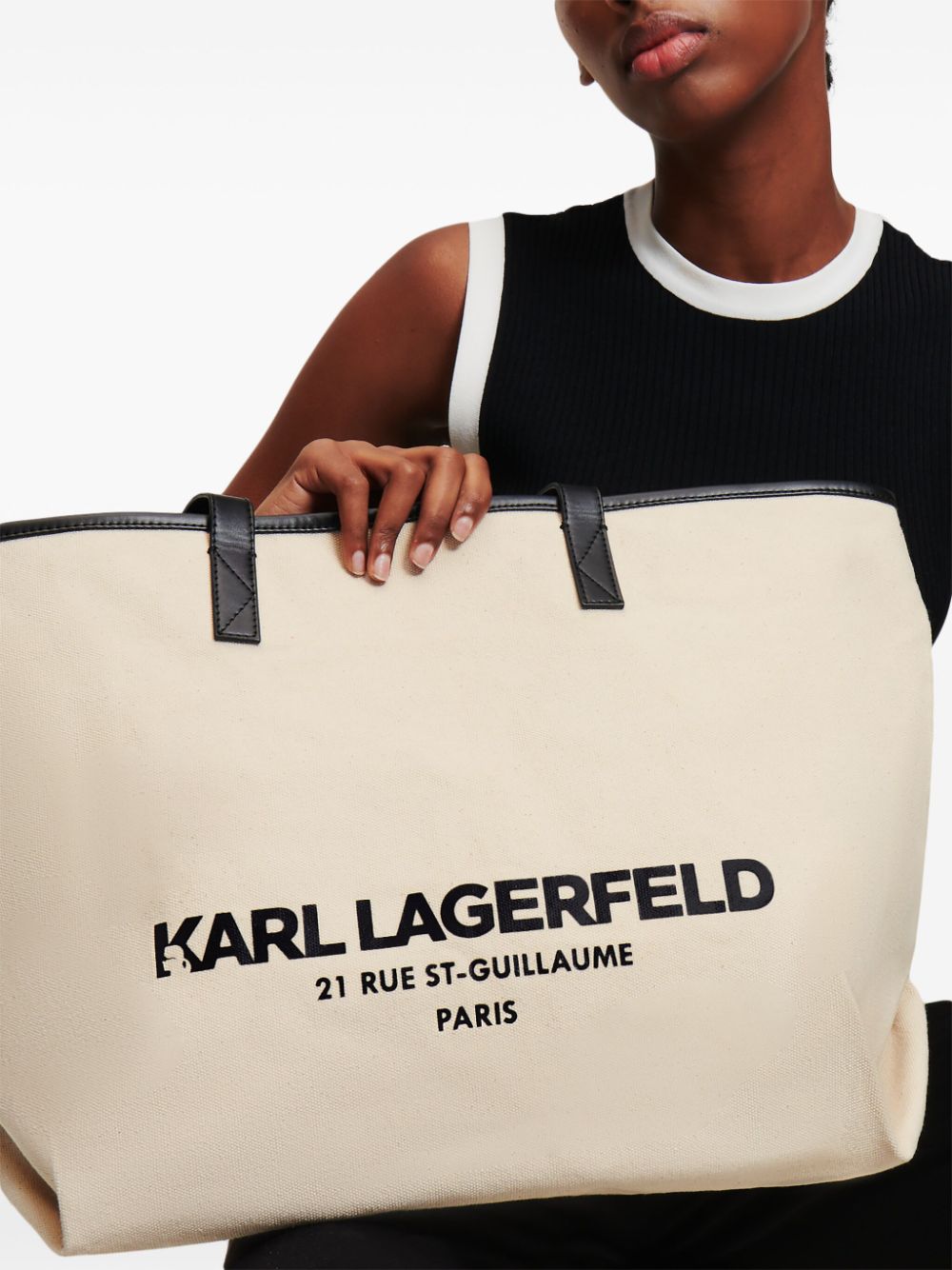 KARL LAGERFELD RUE ST-GUILLAUME CANVAS TOTE BAG