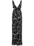 KARL LAGERFELD CIRCLE-PRINT V-NECK BEACH DRESS