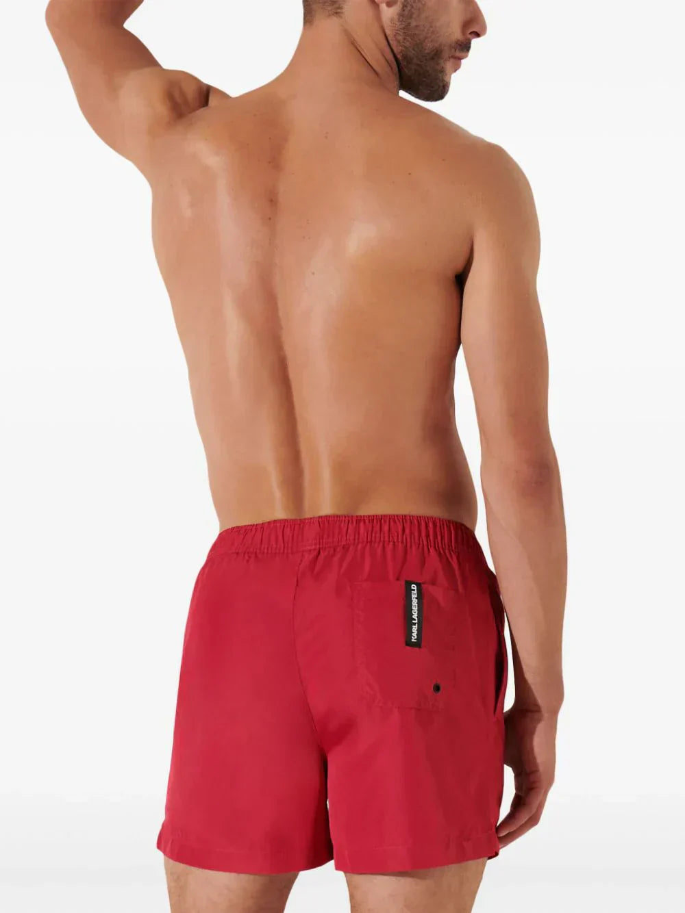 KARL LAGERFELD LOGO-PRINT SWIM SHORTS