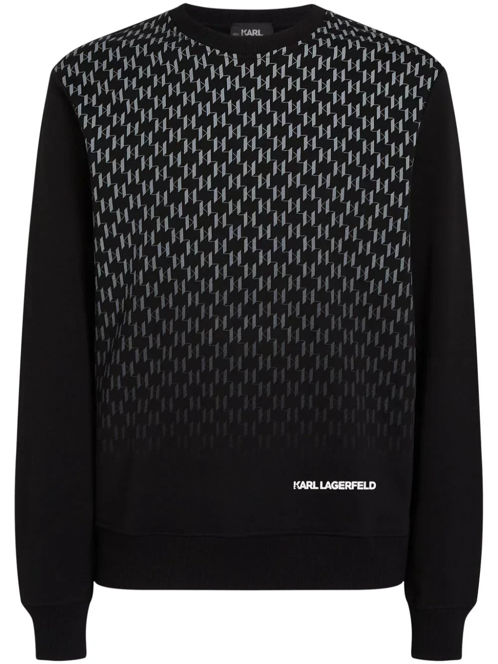 KARL LAGERFELD MONOGRAM-OMBRE ORGANIC COTTON SWEATSHIRT