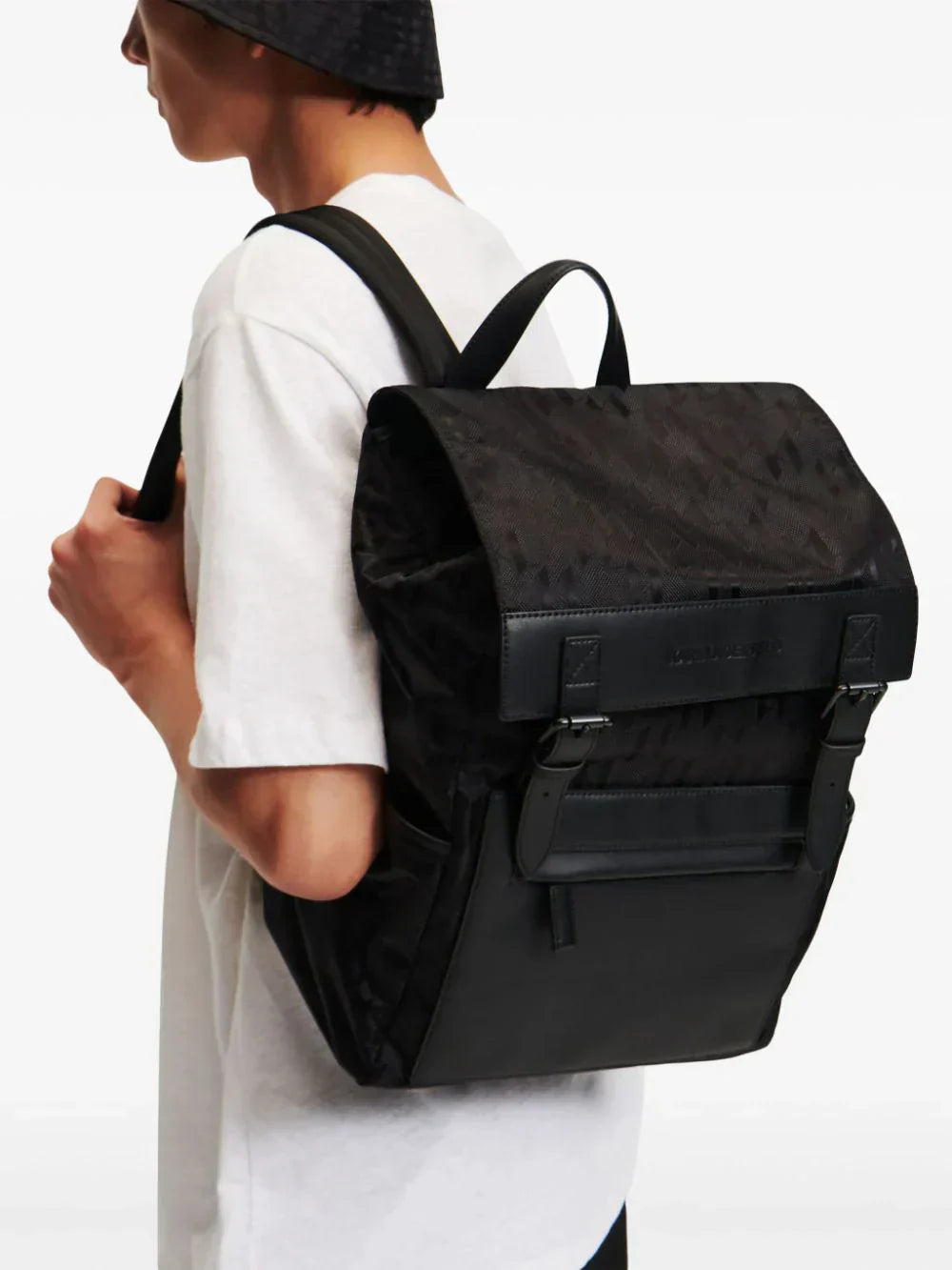 KARL LAGERFELD K/ETCH BUCKLED BACKPACK