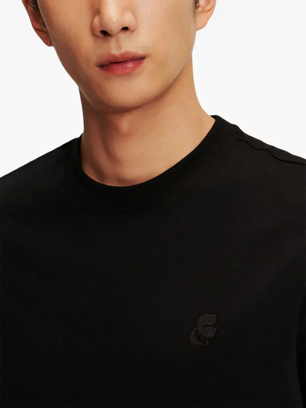 KARL LAGERFELD KAMEO LOGO-EMBROIDERED T-SHIRT