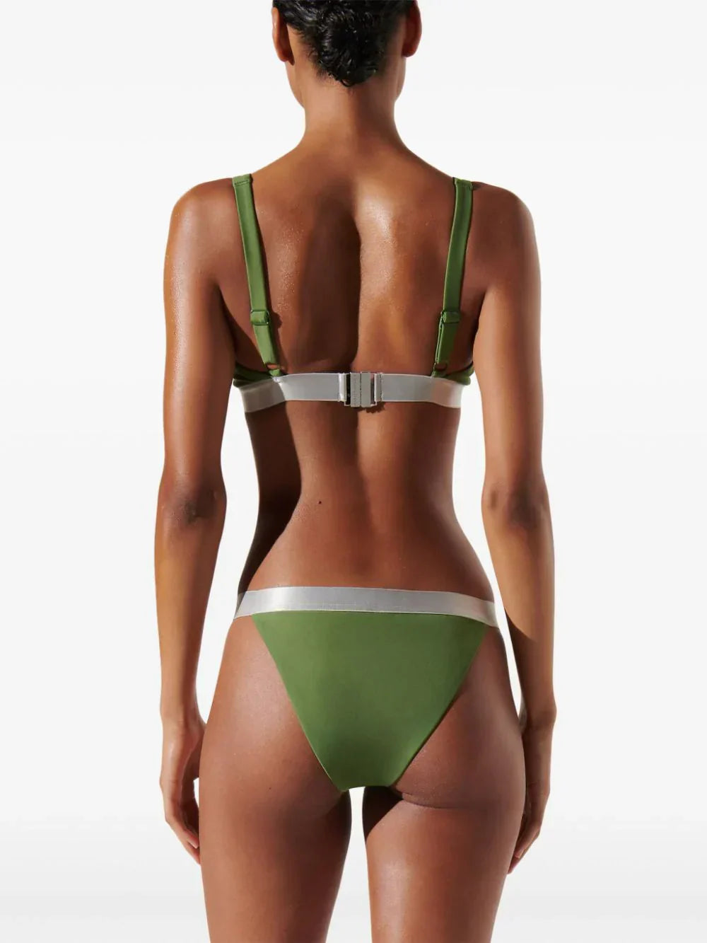 KARL LAGERFELD LOGO-UNDERBAND TRIANGLE BIKINI TOP
