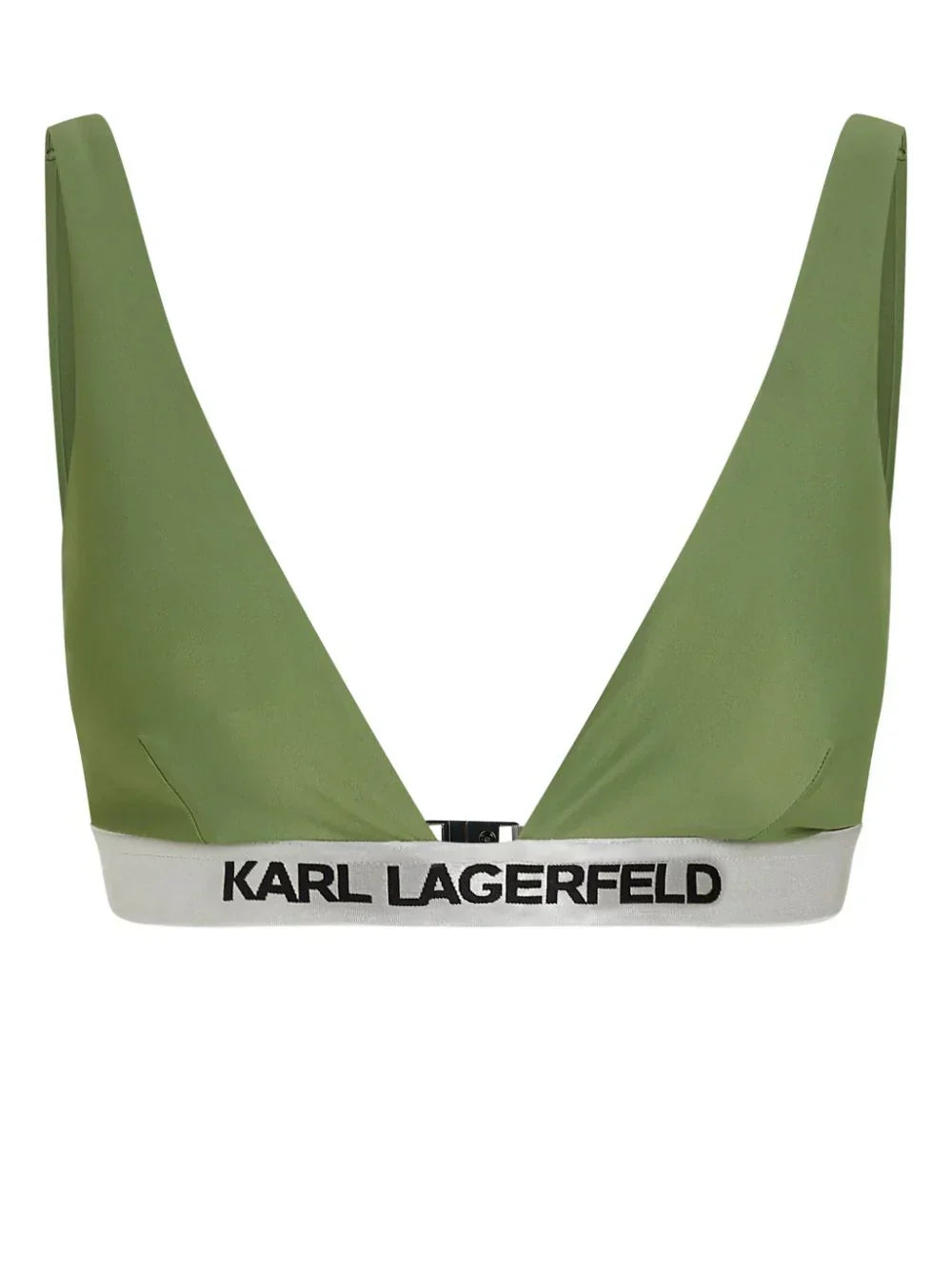 KARL LAGERFELD LOGO-UNDERBAND TRIANGLE BIKINI TOP