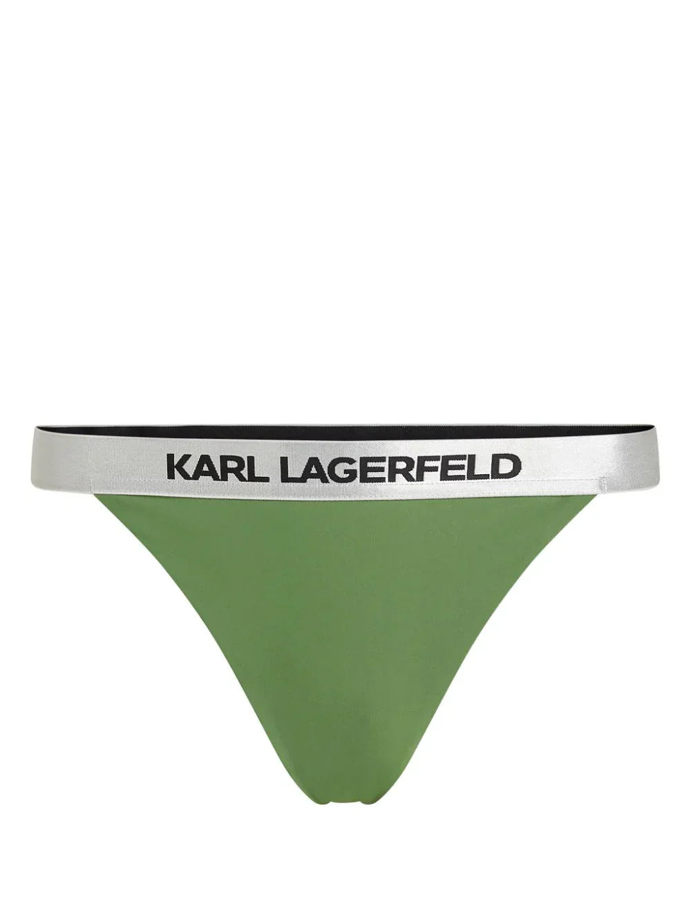 KARL LAGERFELD LOGO-WAISTBAND BIKINI BOTTOMS