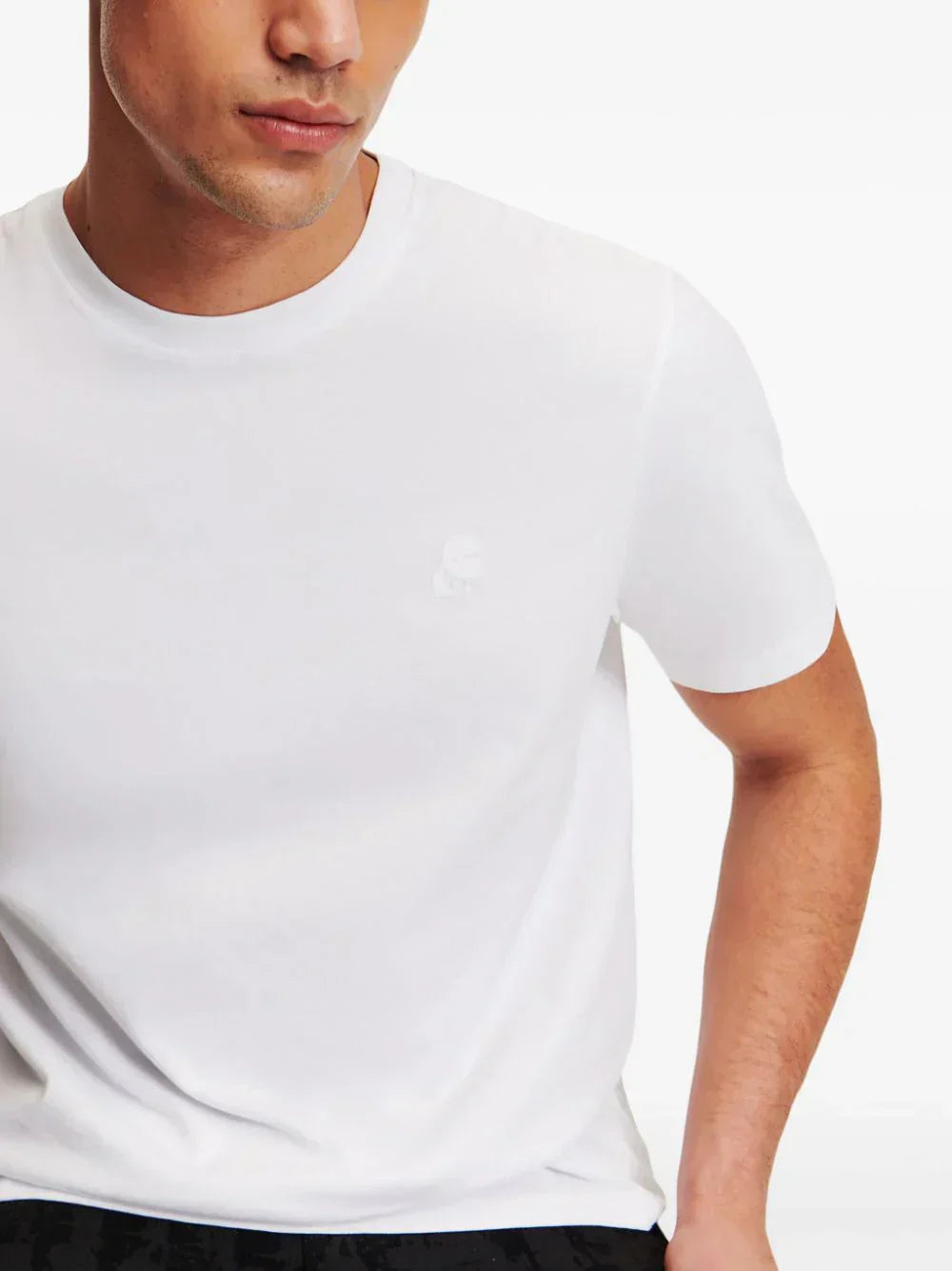 KARL LAGERFELD KAMEO LOGO-EMBROIDERED T-SHIRT