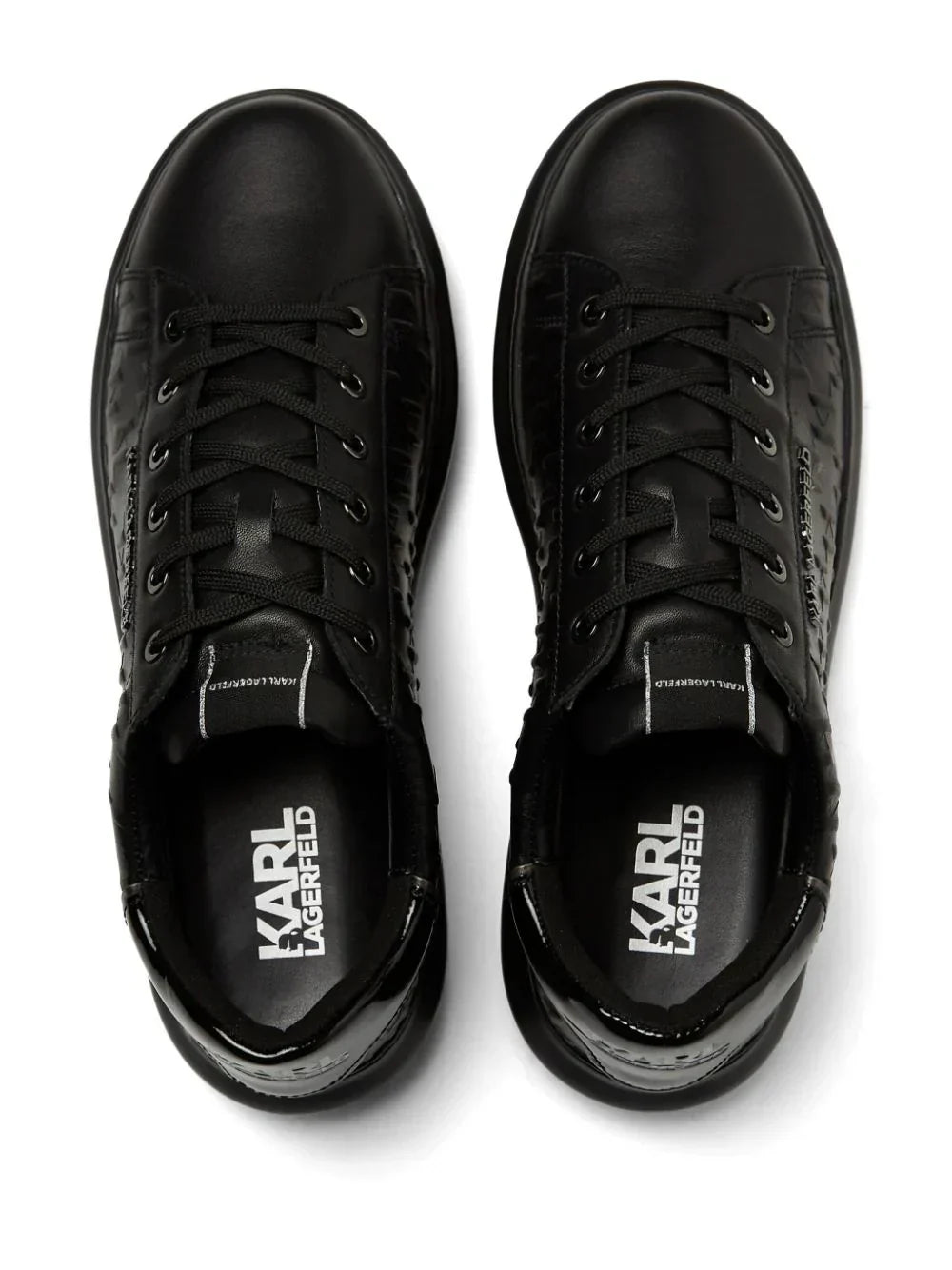 KARL LAGERFELD MONOGRAM KAPRI LEATHER SNEAKERS