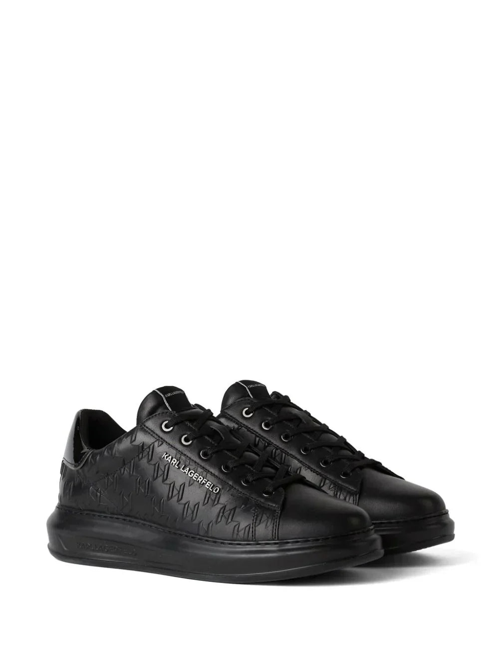 KARL LAGERFELD MONOGRAM KAPRI LEATHER SNEAKERS