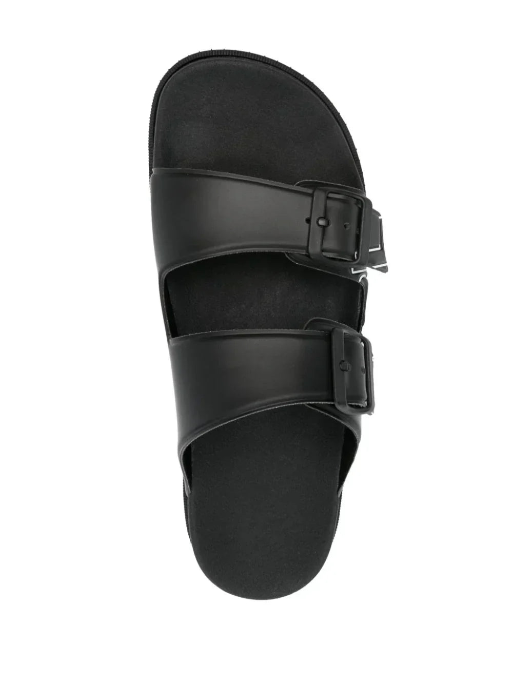 KARL LAGERFELD LOGO-EMBOSSED BUCKLED SANDALS