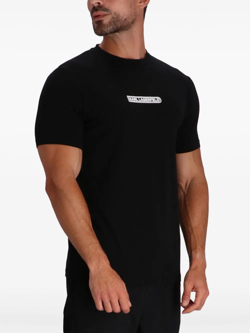 KARL LAGERFELD LOGO-APPLIQUE COTTON T-SHIRT