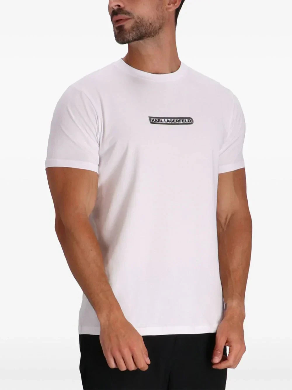 KARL LAGERFELD LOGO-APPLIQUE COTTON T-SHIRT