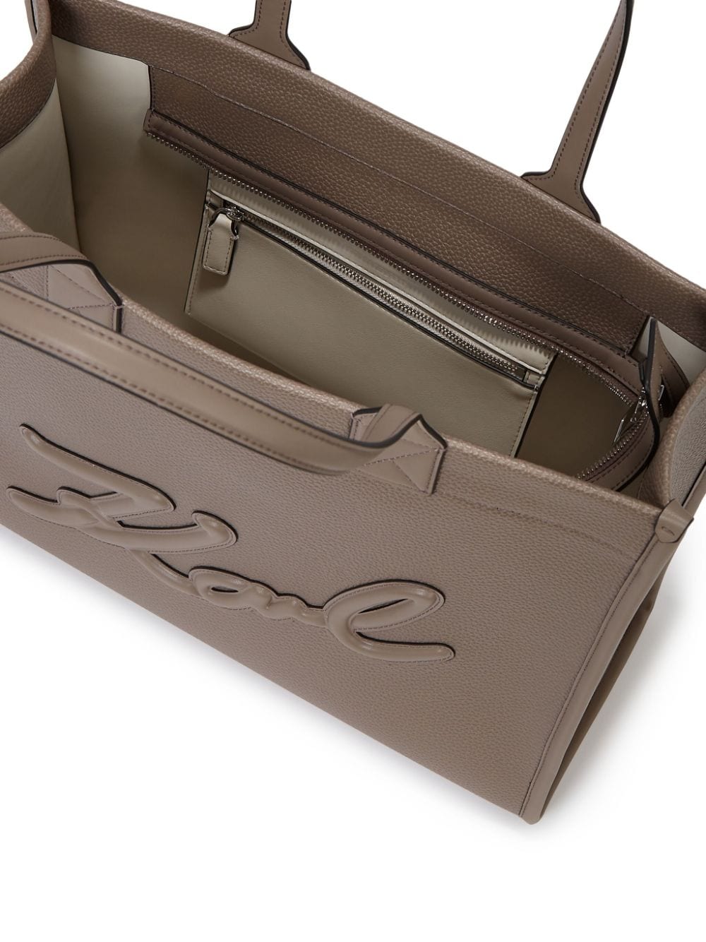 KARL LAGERFELD LARGE K/SKUARE GRAINY TOTE BAG