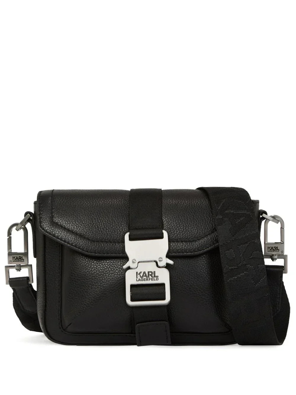 KARL LAGERFELD PEBBLED LEATHER MESSENGER BAG
