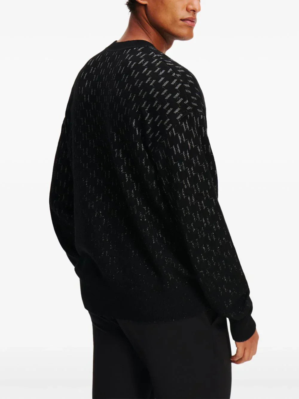 KARL LAGERFELD MONOGRAM-DEGRADE SWEATER