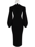 KARL LAGERFELD COLD-SHOULDER KNITTED DRESS