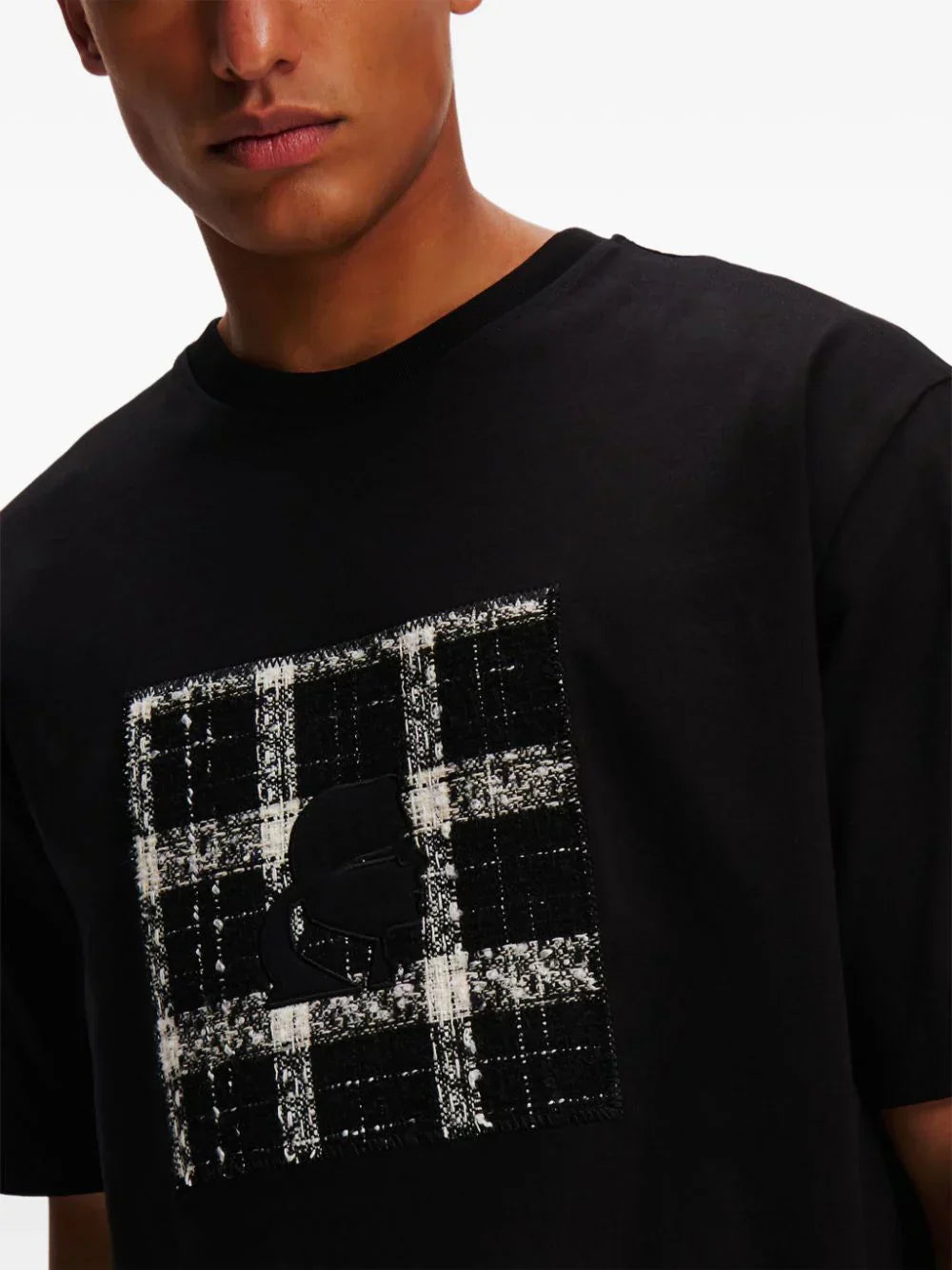 KARL LAGERFELD BOUCLE-PATCH T-SHIRT